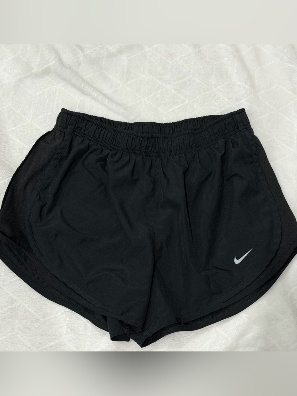 Nike Black Women’s Athletic Shorts with White Swoosh